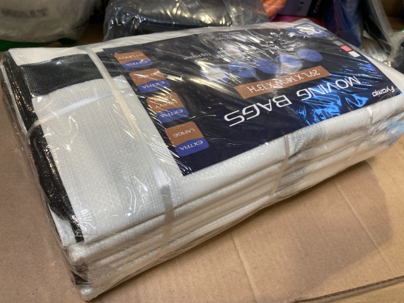 Photo 1 of 6 Pack Extra Heavy Duty Large Moving Bags with Strong Zipper & Comfortable Handles, Sturdy & Durable Clothes Storage Bags Totes Bins, Packing Moving Boxes for College Supplies, White