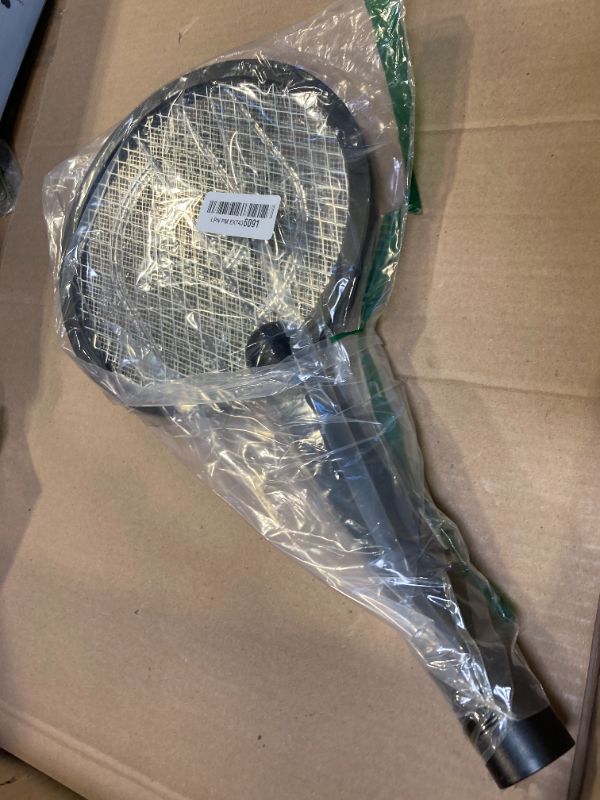 Photo 1 of PALONE Electric Fly Swatter 4000V Bug Zapper Racket 2 in 1 Fly Swatter with 1200mAh Battery Rechargeable Mosquito Killer Lamp with 3 Layers Safety Mesh for Indoor and Outdoor (Black)