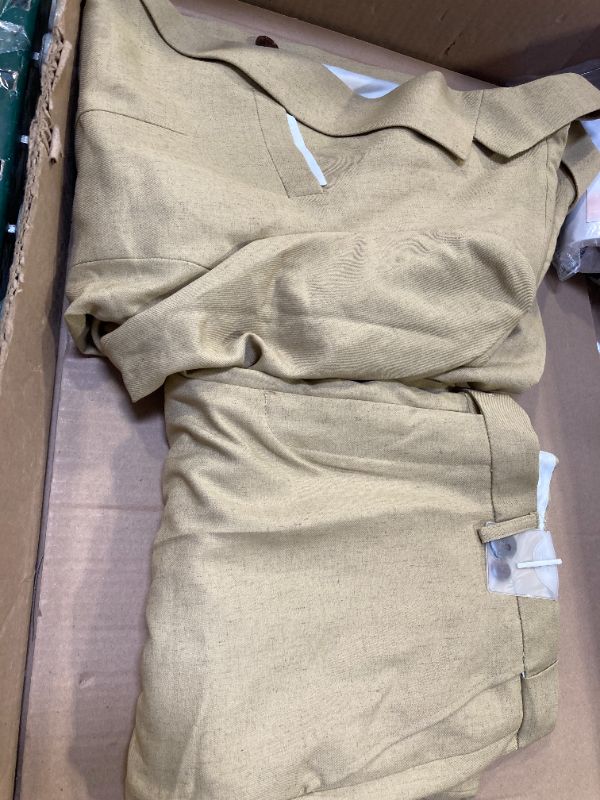 Photo 1 of M----Aowdoy Men's 2 Piece Khaki Linen Suits Slim Fit Casual Summer Beach Wedding Dress Tux Prom Suit Blazer Jacket and Pants Khaki M