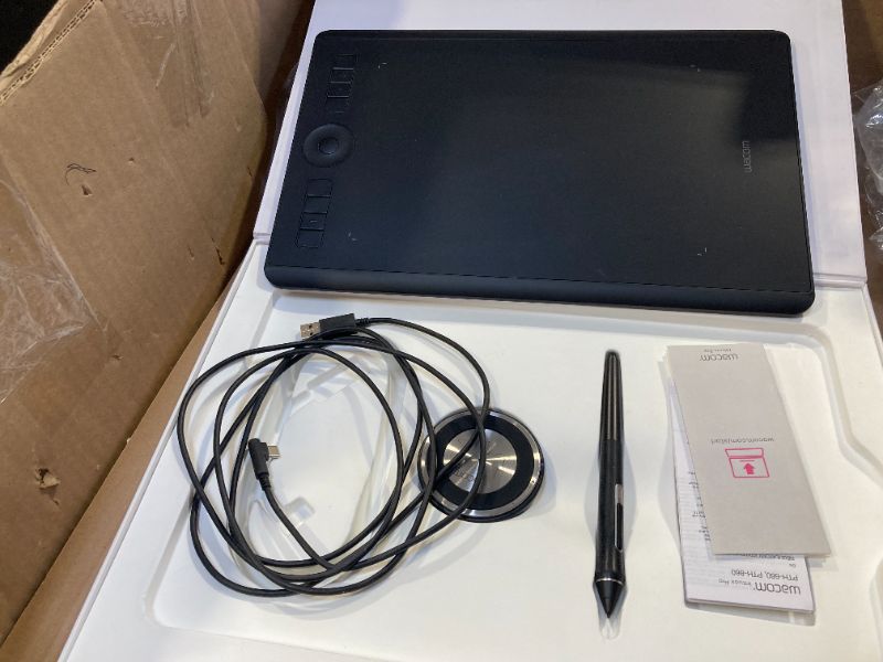 Photo 1 of Wacom Intuos Pro Medium Bluetooth Graphics Drawing Tablet, 8 Customizable ExpressKeys, 8192 Pressure Sensitive Pro Pen 2 Included, Compatible with Mac OS and Windows,Black