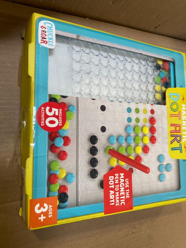 Photo 1 of Chuckle & Roar - Magnetic Dot Art Designer - Kids Color by Number Toy - Mess Free Stencil Art for preschoolers - Magnetic Pen and Stencils Included