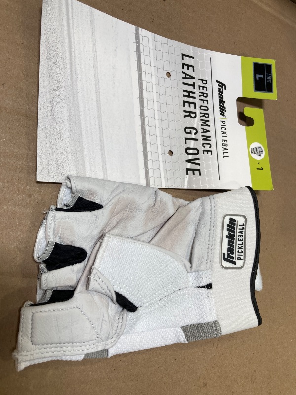 Photo 1 of 1pc --Franklin Sports Pickleball Gloves - Men's + Women's Adult Size Gloves - Left Hand Glove for Pickleball + Racquetball - Gear + Accessories - Lefty - White - Adult Large
