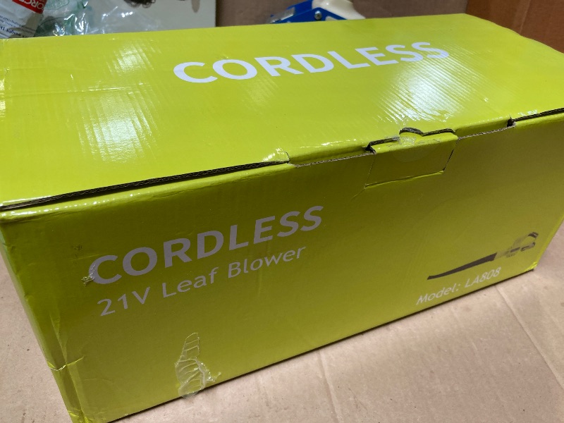 Photo 1 of Leaf Blower Cordless - 21V Powerful Electric Leaf Blower with 2 Batteries and Charger, 2 Speed Modes, 2.0Ah Lightweight Battery Powered Leaf Blowers for Lawn Care, Patio, Dust, Blowing Leaves