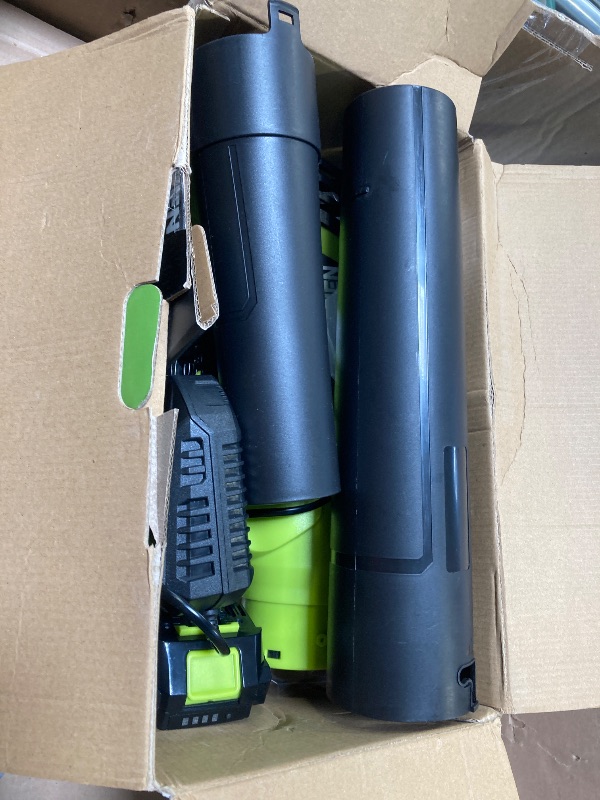Photo 1 of Leaf Blower, 20V Powerful Electric Cordless Leaf Blower with 2 Batteries and Charger, 2 Speed Mode, Lightweight Cordless Blower for Blowing Leaves, Patio Cleaning, Blowers for Lawn Care and Dust