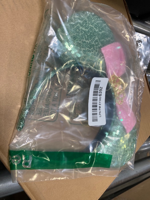Photo 1 of RAZKO Mouse Ears Headband, Sequin Green Mice Ears Hairband Animal Ears Headband for Women Girls Hair Accessories (Green Crown L)