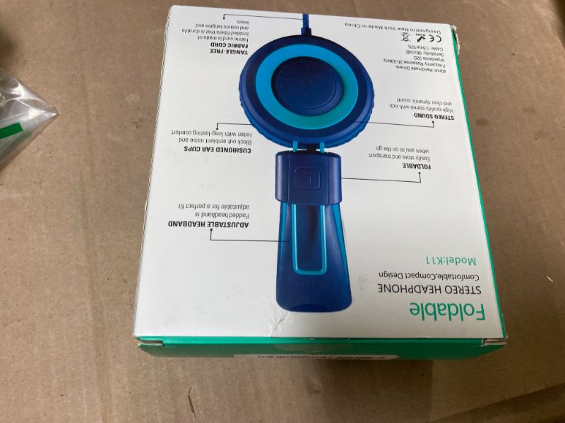Photo 1 of Kids Headphones - noot products K11 Foldable Stereo Tangle-Free 3.5mm Jack Wired Cord On-Ear Headset for Children/Teens/Boys/Girls/Smartphones/School/Kindle/Airplane Travel/Plane/Tablet (Navy/Teal)