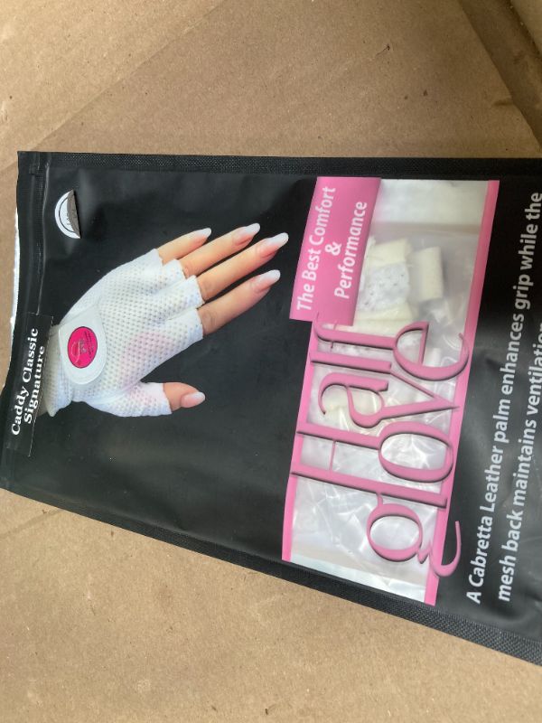 Photo 1 of Caddy Classic Ladies Golf Glove Women | Half Finger Mesh Design for High Breathability | Premium Leather Construction for Comfortable Fit | Includes Stylish Magnetic Ball Marker