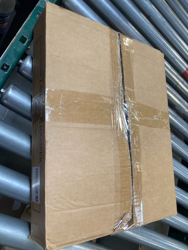 Photo 1 of 150L (40 Gal) Large Fashion Laundry Basket with Wheels, Leather Patchwork Rolling Hamper Carts, Sturdy Metal Frame, Removable Washable Bag, Tall Clothes Sorter for Bedroom, Laundry Room, Dorm - Black