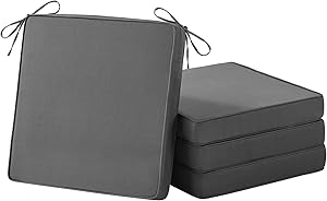 Photo 1 of IASEAHK Outdoor Chair Cushions Set of 4, Waterproof Patio Chair Cushions, 19" x 19"x 3" Patio Cushion for Outdoor Furniture, Outdoors Seat Cushion for Patios Furniture with Handle and Ties 