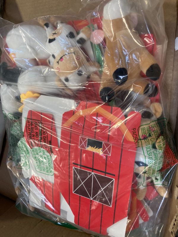 Photo 1 of Jiytivity 38 Pcs Farm Animal Party Favors Include 12 Foldable Farm Boxes 12 Mini Stuffed Animals 12 Adoption Card 1 Adopt Sign 1 Fence for Adopt A Farm Animal Party Adopt a Pet Party Favors
