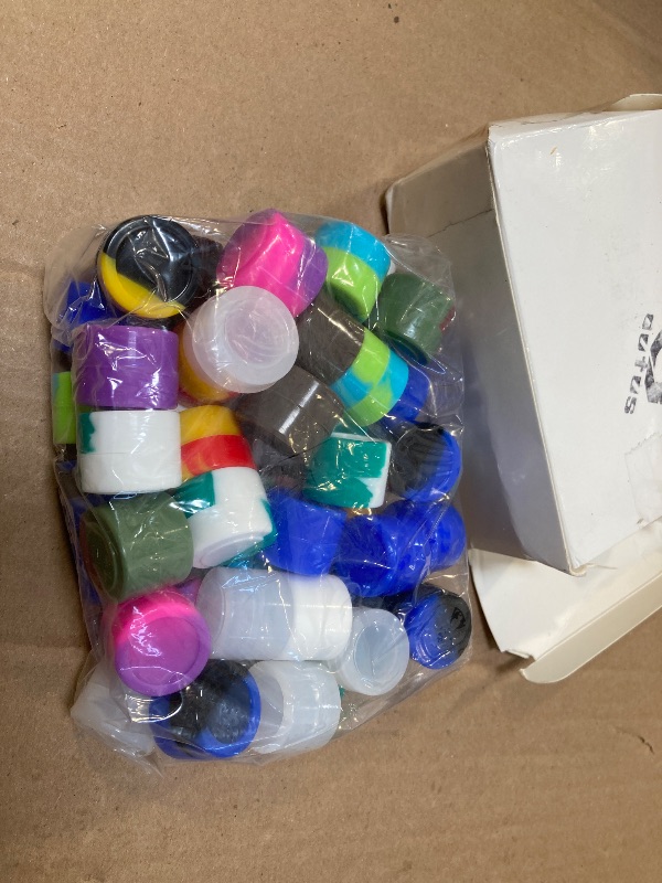 Photo 1 of Outus 50 Pcs 2 ml Silicone Wax Containers Non-stick Silicone Wax Containers Multi Use Storage Jars Oil Concentrate Bottles for Home Kitchen Travel, Assorted Colors