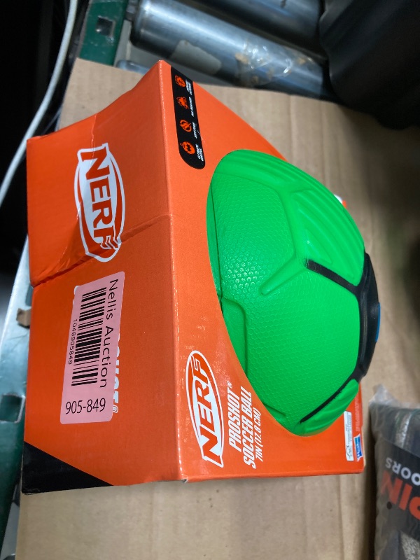 Photo 1 of Nerf Kids Foam Mini Soccer Ball - Proshot Youth Soccer Ball - 7" Indoor + Outdoor Toy for Kids + Toddlers - Green/Blue