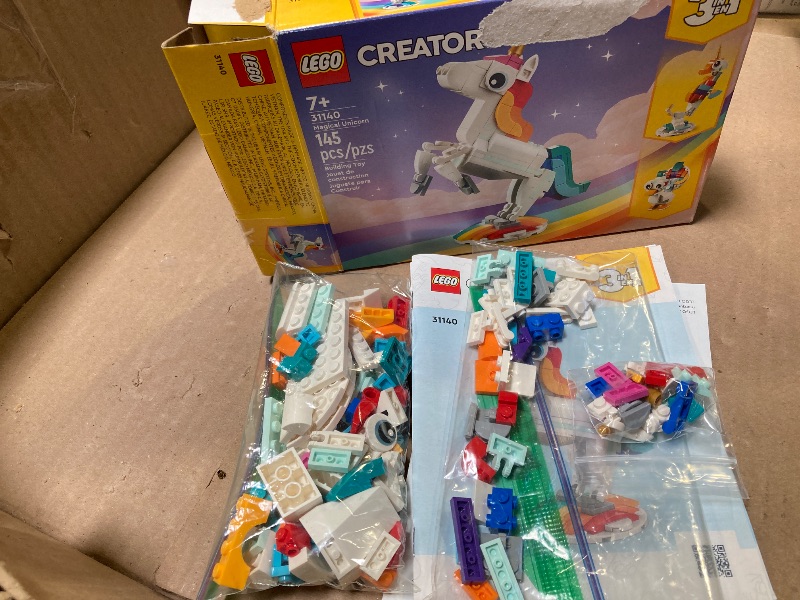 Photo 1 of LEGO Creator 3 in 1 Magical Unicorn Toy, Transforms from Unicorn to Seahorse to Peacock, Rainbow Animal Figures, Unicorn Gift for Grandchildren, Girls and Boys, Buildable Toys, 31140