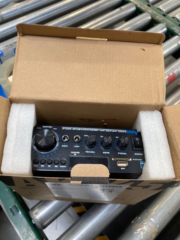Photo 1 of Stereo Receiver & Amplifier Home Audio Amp, AK45 Bluetooth Receiver for Home Stereo, 300Wx2, Bluetooth 5.0, 2 Channel, w/FM & Karaoke, w/USB/SD/RCA/MIC/FM in, w/Remote, for Garage Party Market