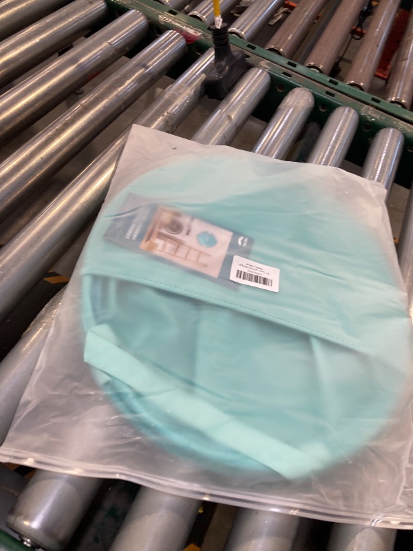 Photo 1 of 27" Pop Up Laundry Hamper, HEON Collapsible Laundry Basket for Dirty Clothes Dryer & Washer Removal, Foldable & Flexible Pop Up Clothes Hamper with Handles for Family Apartment Dorm(Cyan)