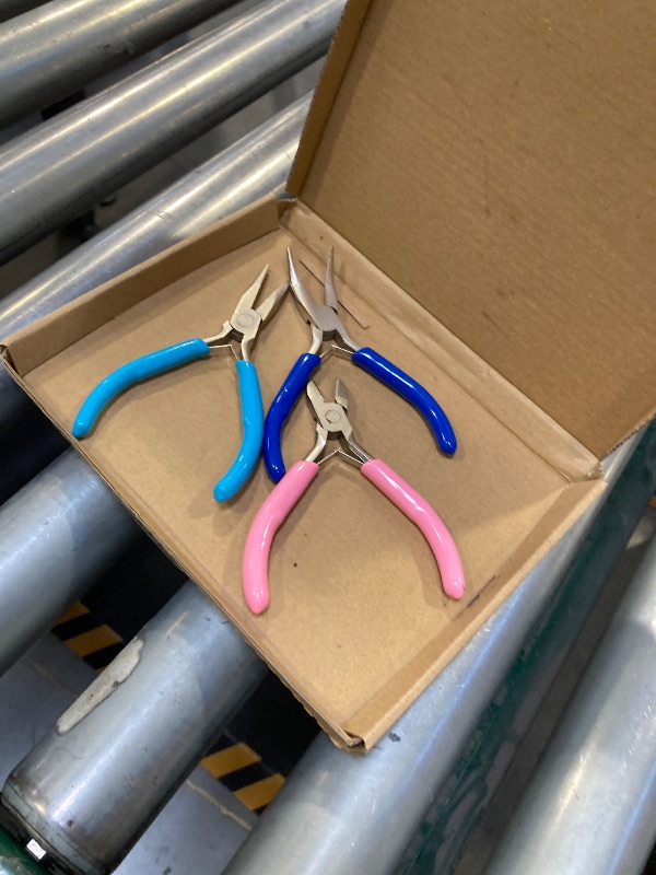 Photo 1 of 3 Pack Jewelry Making Pliers Tools Set, Jewelry Making Needle Nose Chain Nose Round Bent Pliers Wire Cutter for Bracelet Beading DIY Craft Jewelry Making Supplies