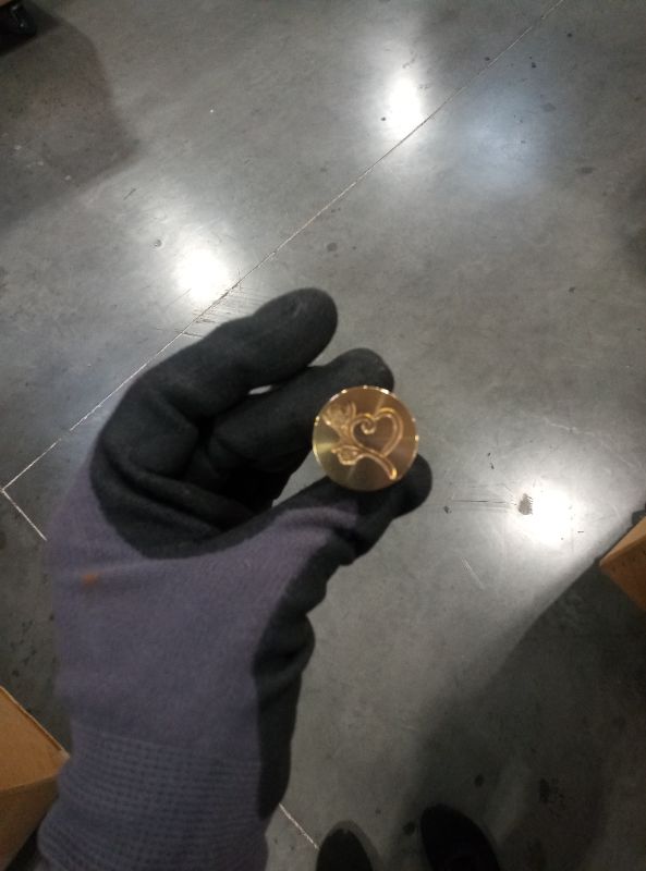 Photo 1 of DELORIGIN Brass Wax Seal Stamp with Wooden Handle - STOCK PHOTO FOR REFERENCE- DIFFERENT DESIGN, 1" Removable Head, Clear Color