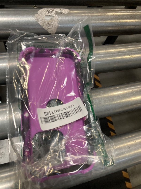 Photo 1 of Miqala Compatible with iPhone 15 Pro Case,Glow in The Dark Three Layer Heavy Duty Shockproof Full Protection Hard Plastic Bumper+Soft Silicone Protective Case for iPhone 15 Pro 6.1 inch,Violet Purple