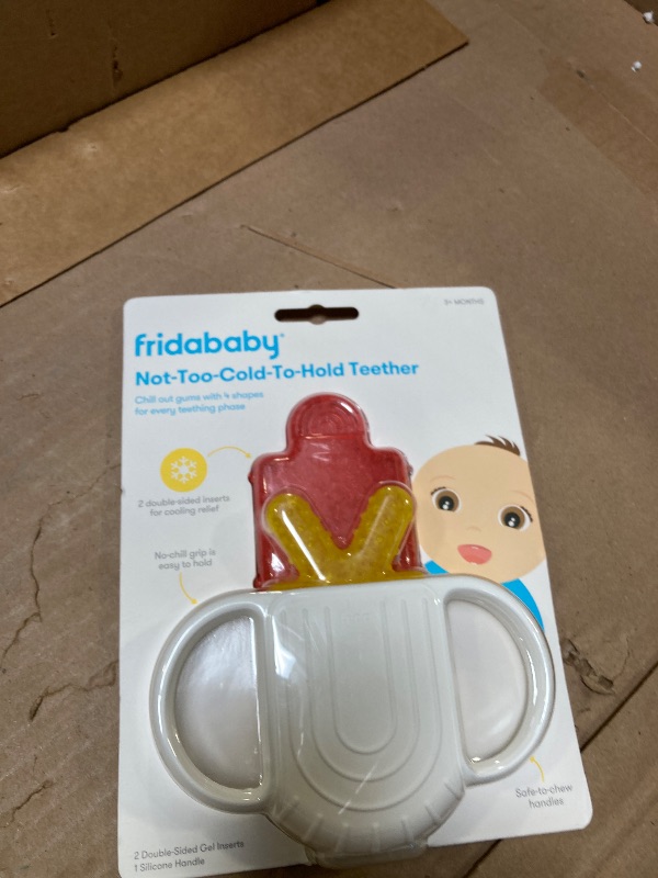 Photo 1 of Frida Baby Silicone Teething Toys, 4-in-1 Teether for Babies & Infants, Teething Relief for 0-18 Months, Not-Too-Cold-to-Hold Baby Teether, BPA-Free