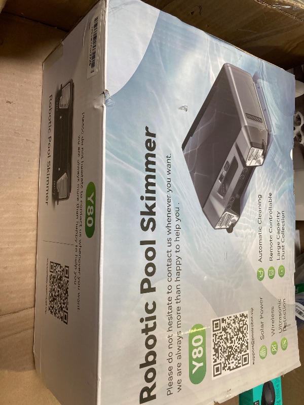 Photo 1 of Upgraded Version Solar Pool Skimmer, Robotic Pool Surface Skimmer Cleaner with Remote Control -24 Hours Continuous Cleaning Smart Obstacle Avoidance Dual Charging Options