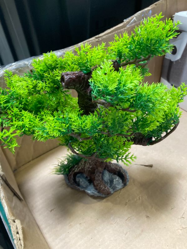 Photo 1 of BESPORTBLE Bonsai Tree for Aquarium, Resin Fish Tank Landscape Decoration, Simulated Green Tree for Freshwater and Saltwater, 11.41 X 10.23 X 2.75 Inches, Safe for Fish Aquarium