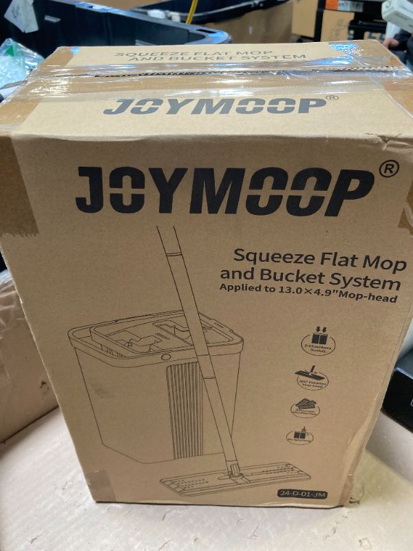 Photo 1 of JOYMOOP Mop and Bucket with Wringer Set for Home, Flat Mop and Bucket System, Mops for Floor Cleaning and Wall Cleaner, with 3 Reusable Microfiber Mop Pads