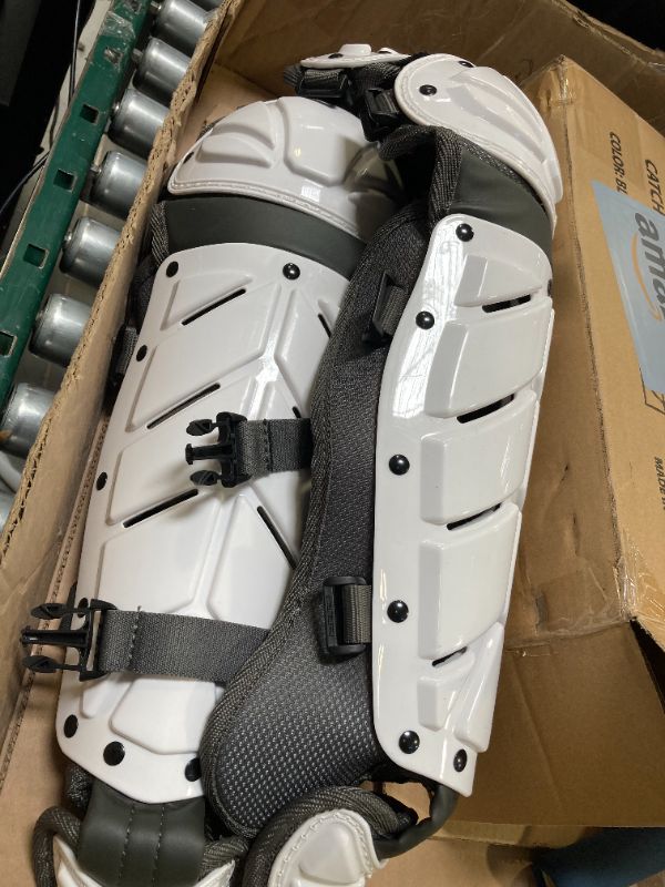 Photo 1 of CEPHKY 2 Pack Softball/Baseball Knee Leg Guard, Doulbe Leg Knee Savers for Youth/Adult Catchers, 16.8in Full Wing Shin Guards with Adjustable Straps, Fit Well and Comfortable, White