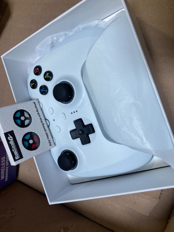Photo 1 of 8BitDo Ultimate 2 Wireless Controller with TMR Joysticks for Windows & Android, Gaming Controller with Switchable Hall Effect/Tactile Triggers, RGB Fire Ring, 8Speed Wireless Tech, Charging Dock (White, Ultimate 2 Wireless)