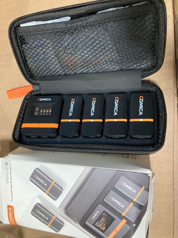 Photo 1 of COMICA Vimo Q 4-Channel Wireless Lavalier Microphone System for iPhone/Android/Camera/Camcorder/PC, Noise Cancellation, 4 Audio Tracks Output, 656ft Range, Lapel Mic for Video Recording, Streaming