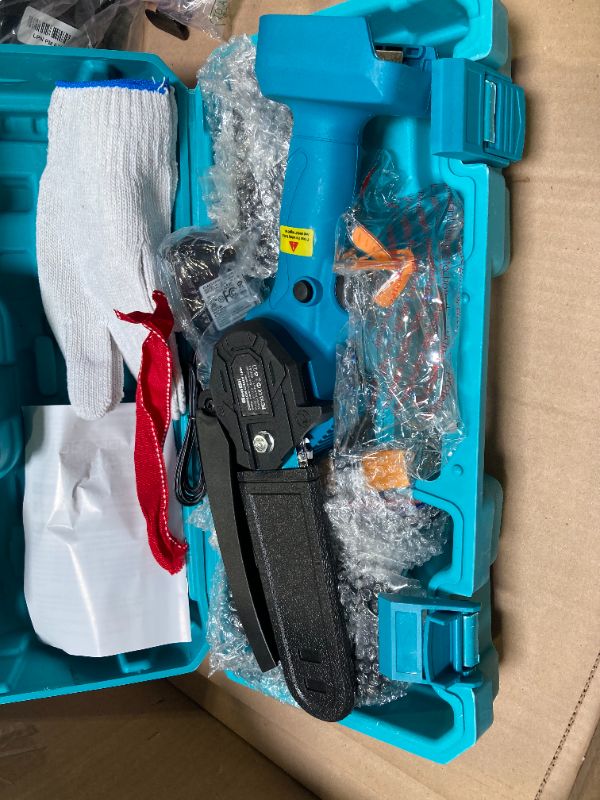 Photo 1 of Seesii Mini Chainsaw Cordless 6-inch, Handheld Electric Power Chain Saw with 2 Batteries, for Tree Trimming Wood Cutting, Best Gifts for Dad, Husband
