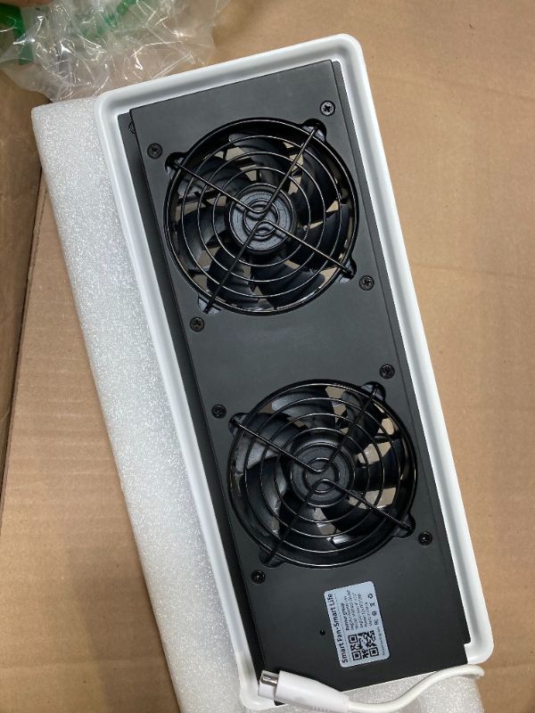 Photo 1 of Super Quiet Register Booster Fan for 4" x 12" Register Holes, Smart Register Vent with Dual Intelligent Thermostat and WIFI App Control, Heating Cooling AC Vent Fan (White)