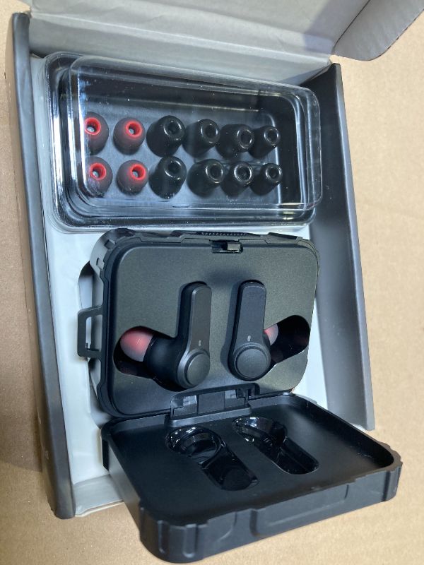 Photo 1 of Qozybuds 29dB SNR Wireless Earbuds Bluetooth 5.4, 70H Playtime Military IPX6 Waterproof Headphones, 66ft Range Sport Earphones for Construction Running Gym