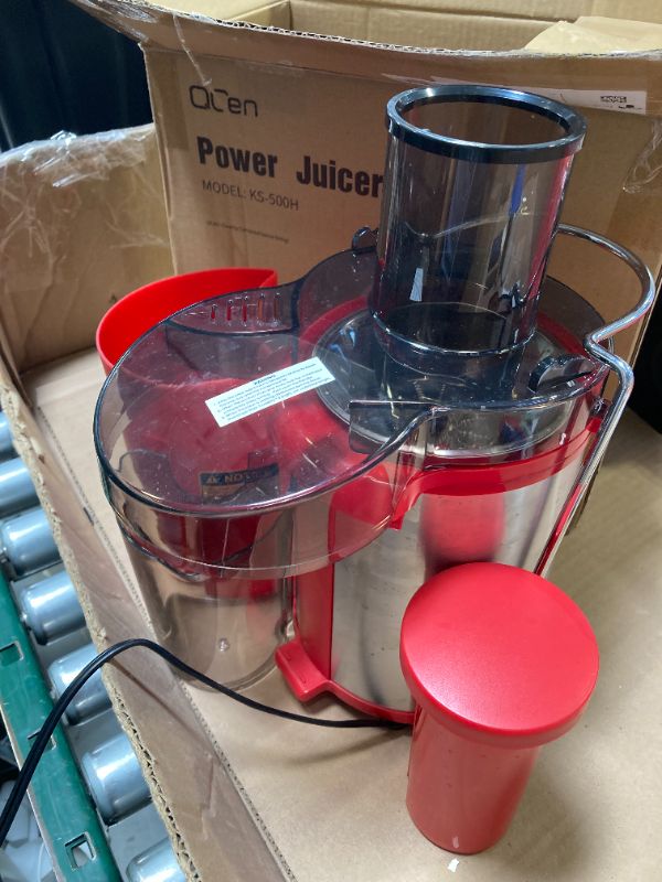 Photo 1 of Juicer Machine, 800W Centrifugal Juicer Extractor with Wide Mouth 3” Feed Chute for Fruit Vegetable, Easy to Clean, Stainless Steel, BPA-free (Red)