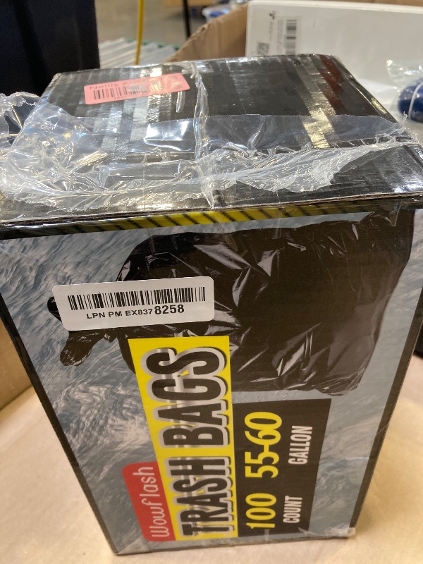 Photo 1 of 100 Count 55-60 Gallon Trash Bags, Sturdy & Tear-Resistant Commercial Can Liners 55 Gallon, Large Garbage Bags, Large Black Trash Bags for Commercial, Lawn and Leaf Bags