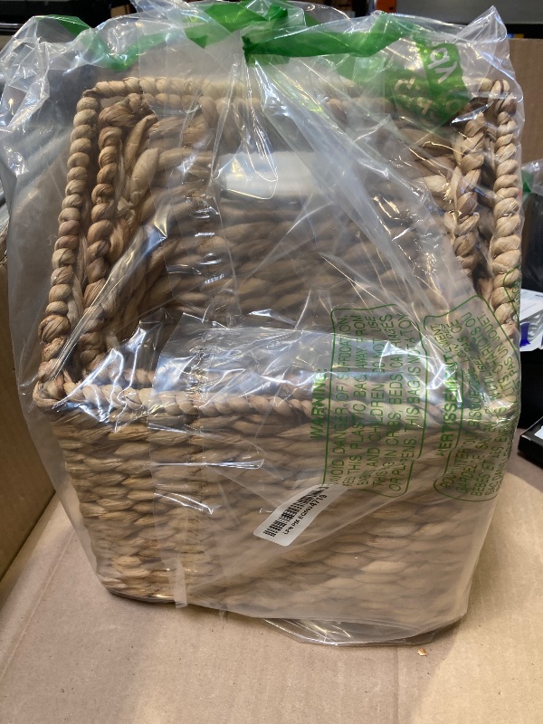 Photo 1 of KOLWOVEN Wicker Hanging Storage Baskets, Set of 2 Wall Baskets for Accessories and Organizing Files, Mail Baskets