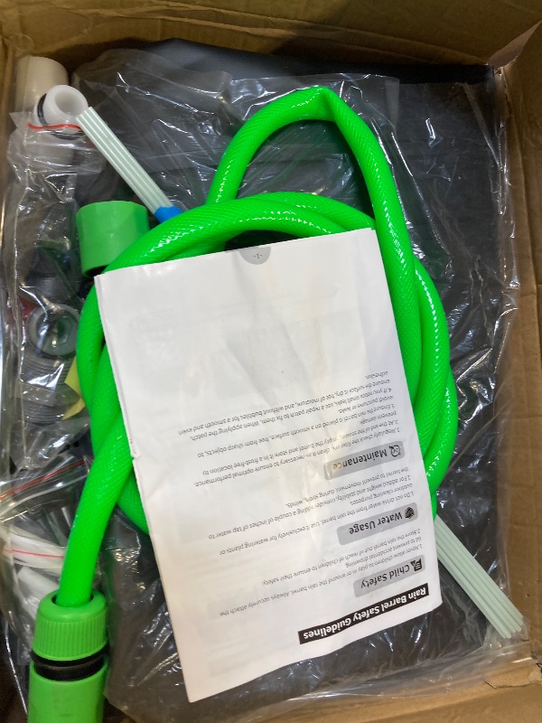 Photo 1 of 53 Gallon Collapsible Rain Barrel for Garden/Outside/Lawn, Portable Rainwater Collection System, Rain Barrel to Collect Rainwater from Gutter, Water Storage Tank with Two Spigots & Overflow Kit, Black