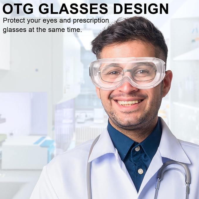 Photo 1 of Protective Safety Goggles Anti-Fog, Adjustable Chemical Splash Eye Protection Science Lab Goggles