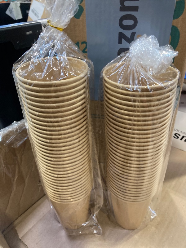 Photo 1 of GUSTO [12 oz. -  Kraft Disposable Paper Cups, Hot Coffee Cups Brown Unbleached - Eco-Friendly Cups (Formerly Comfy Package)