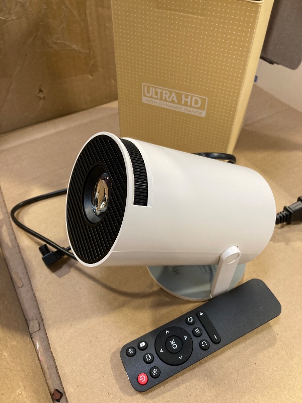 Photo 1 of HY300 PRO Mini Portable Projector, Support 4K 1080P with Dual-Band WIFI6 5G Wireless 5.0 Bluetooth Android 11,160 ANSI,180° Rotatable, Auto Keystone Correction, 35"-130" Screen Video Projector