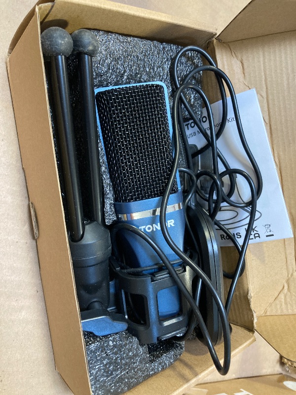 Photo 1 of TONOR TC-777 Podcast Microphone, USB Computer Microphone, Cardioid Condenser PC Mic with Tripod Stand and Pop Filter for Podcasting, Streaming, Vocal Recording, Compatible with PC & Laptop, PS4/5