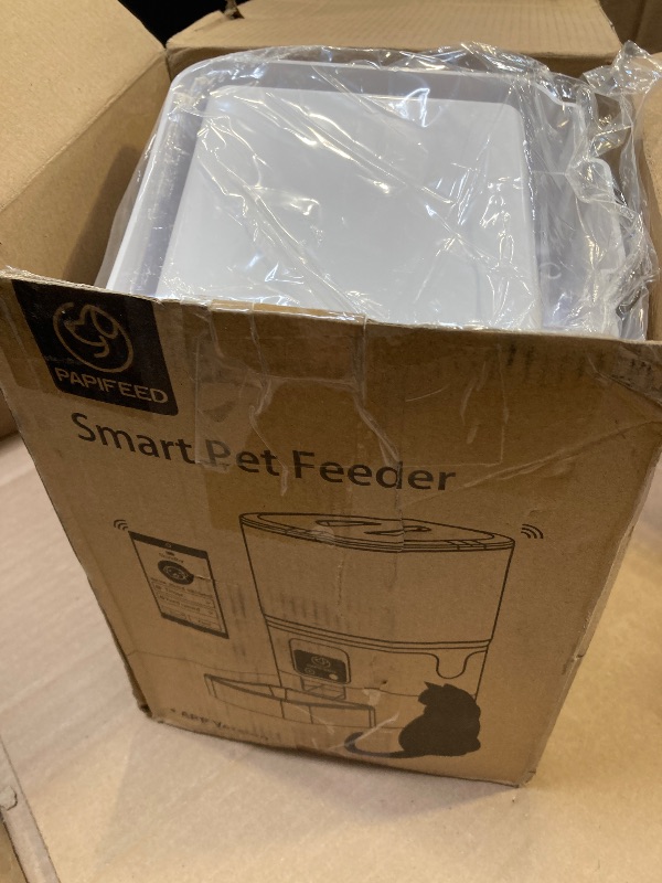 Photo 1 of PAPIFEED Smart Automatic Cat Feeders: WiFi Pet Feeder with APP Control for Remote Feeding, Detachable for Easy Clean, Automatic Cat Food Dispenser with Alexa,1-30 Meals Per Day for Dog (6L/25Cup)