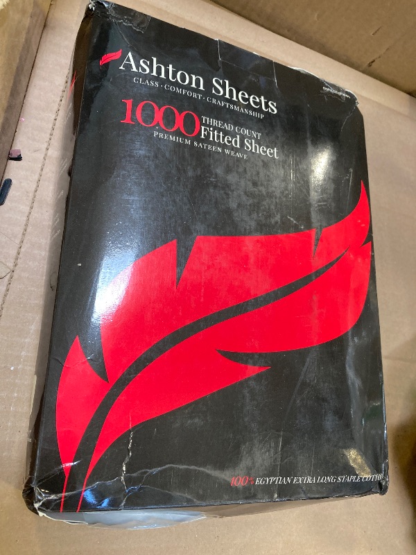 Photo 1 of Ashton Sheets Premium 1000 Thread Count Egyptian Cotton Queen Fitted Sheet Only - 22" Deep Pocket Queen Fitted Sheet, Easy Snug Fit, Soft Sateen Weave, Extra Long Staple Cotton Bottom Sheet - Silver