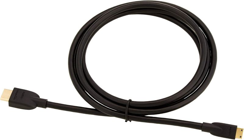 Photo 1 of Amazon Basics High Speed Mini HDMI (Source) to HDMI (Display) Cable, 1.8 m, Black