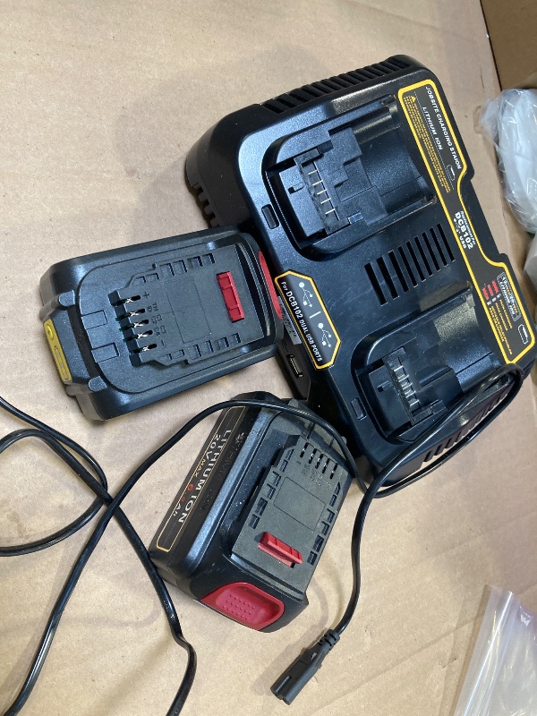 Photo 1 of 20V Lithium Ion Battery and Charger Kit for Dewalt Compatible with Dewalt 6.0ah Batteries DCB205 DCB206 DCB207 DCB204 DCB201 DCB200 DCD DCF DCG Series Cordless Power Tools (2 Battery and 1 Charger)
