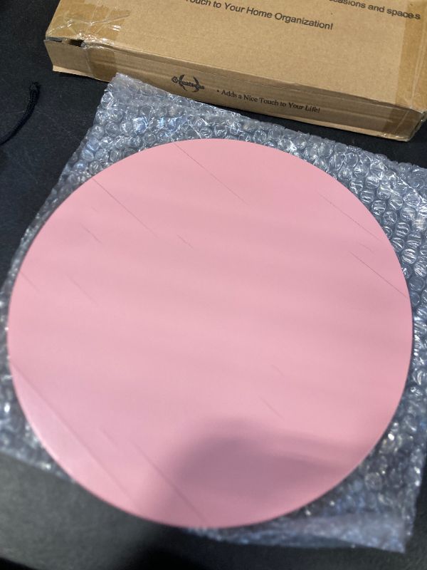 Photo 1 of Greatseas Lazy Susan for Table Top Bamboo Lazy Susan Turntable for Cabinet Kitchen Countertop Organizer for Condiment Bathroom Counter Organizer Decor Sink Tray Pink 10 Inch