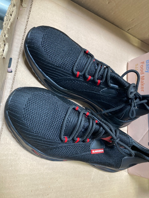 Photo 1 of SIZE  265----GLANOUDUN Steel Toe Shoes for Men Lightweight Work Shoes for Men Black Steel Toe Sneakers Comfortable Safety Tennis Sneakers Indestructible Men's Safety Footwear Industrial Construction Red