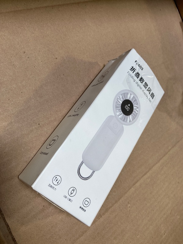 Photo 1 of Portable HandHeld Turbo Fan - Foldable Personal Fan with LED Display, 5 Speeds, Lanyard, USB Rechargeable, Strong Airflow, Mini Pocket Fans Gifts for Women/Men, Travel, Vacation, Concerts, Lash, Beach