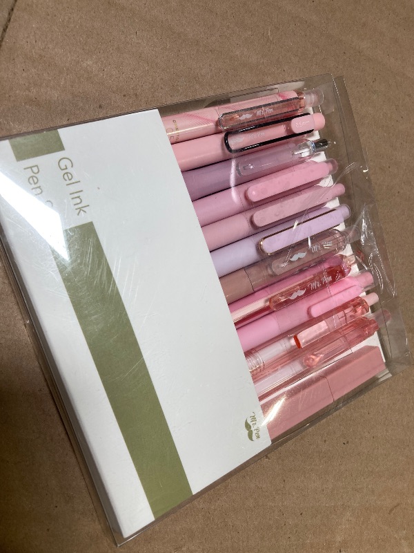 Photo 1 of Mr. Pen- Gel Ink Pink Pen Set, 12 Pack, 1 x Aesthetic Highlighter, 0.5mm Cute Pink Pens Black Ink with Pastel Barrels