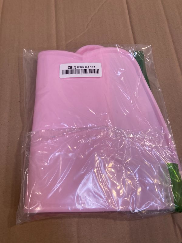 Photo 1 of OHMO - Cat Food Mat, Silicone Pet Feeding Mat for Floor Non-Skid Waterproof Dog Water Bowl Tray, Easy to Clean Pet Placemat (Pink, 18 * 9.8'')
