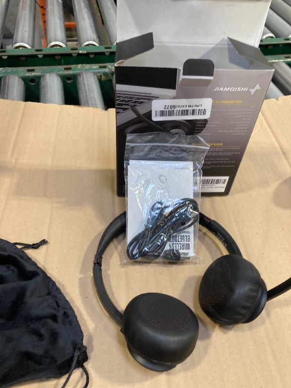 Photo 1 of JIAMQISHI Wireless Headset with AI Noise Cancelling Microphone Bluetooth Headset - Bluetooth V5.2 Headphones with USB Dongle & Mic Mute for Computer/Laptop/PC/iPhone/Android/Cell Phones/Zoom